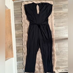 Express black sleeveless jumpsuit, size large